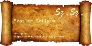 Szatler Szilvia névjegykártya
